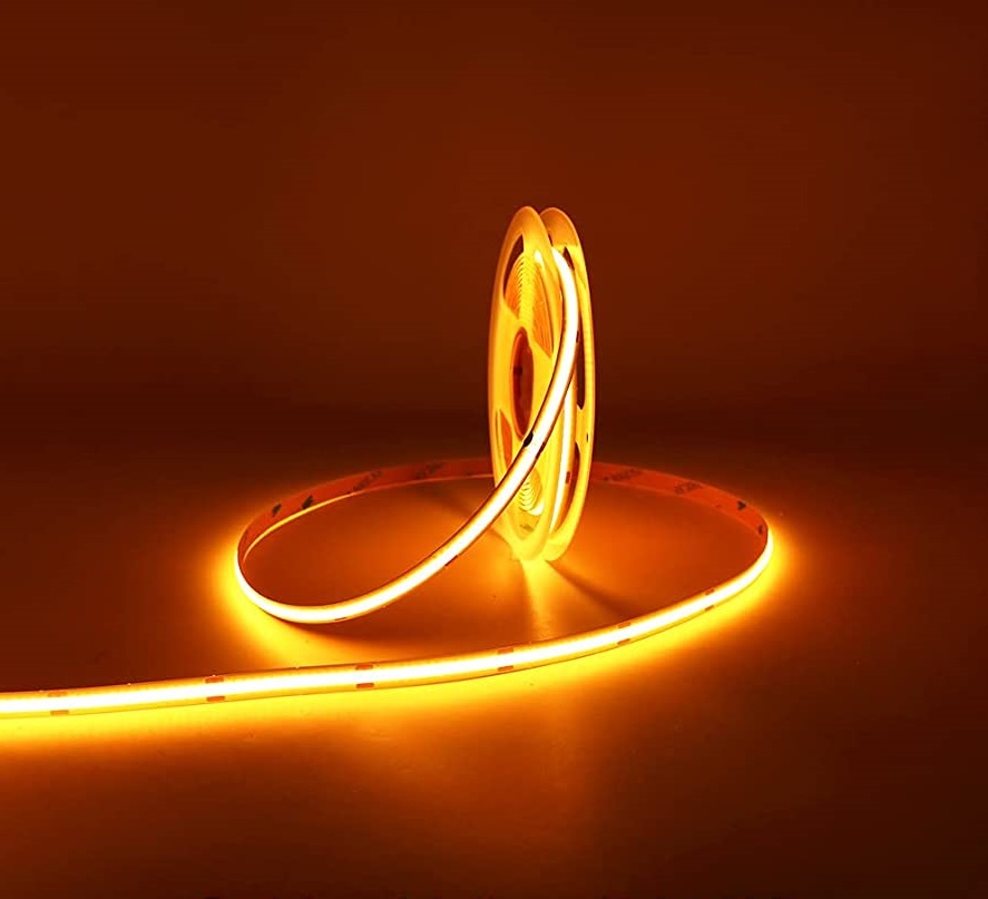 COB LED pásek 5mm 24V 10W Jantarová Žlutá